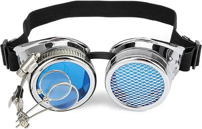 Gafas Steampunk Góticas con Lentes de Malla y Lupa Decorativa - Image 12