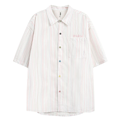 Camisa de Rayas Verticales Manga Corta para Hombre - Image 21