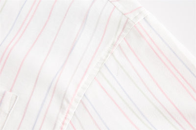 Camisa de Rayas Verticales Manga Corta para Hombre - Image 23
