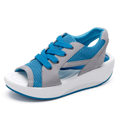 Sandalias Plataforma Boca de Pez con Malla y Base de Madera para Mujer - Image 12