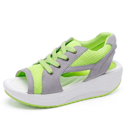 Sandalias Plataforma Boca de Pez con Malla y Base de Madera para Mujer - Image 13