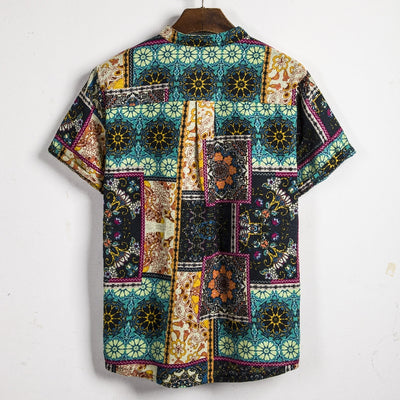 Camisa de Lino Manga Corta para Hombre - Image 53