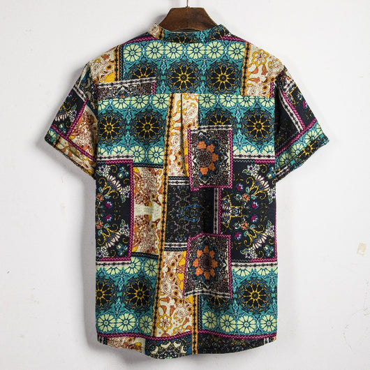 Camisa de Lino Manga Corta para Hombre - Image 53