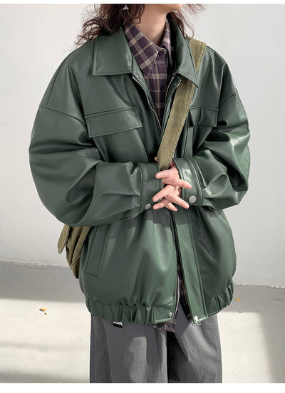 Chaqueta de Cuero Suelta Estilo Japonés para Primavera y Otoño - Image 12