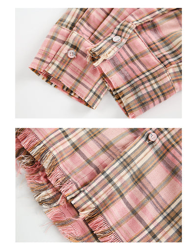 Abrigo Camisa Cuadros con Flecos Unisex - Image 6