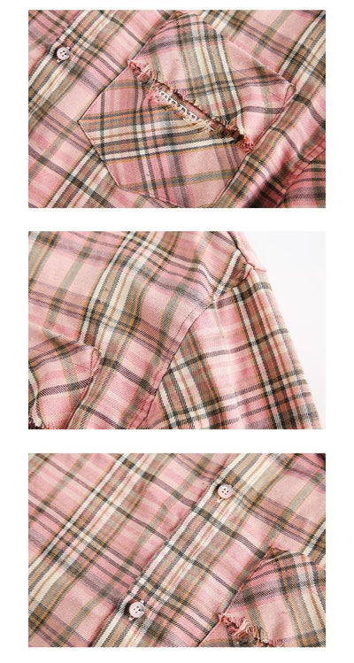 Abrigo Camisa Cuadros con Flecos Unisex - Image 7