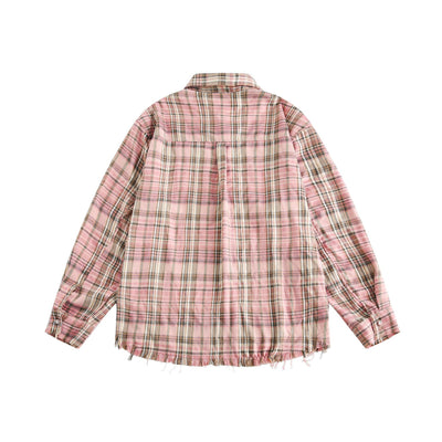 Abrigo Camisa Cuadros con Flecos Unisex - Image 8