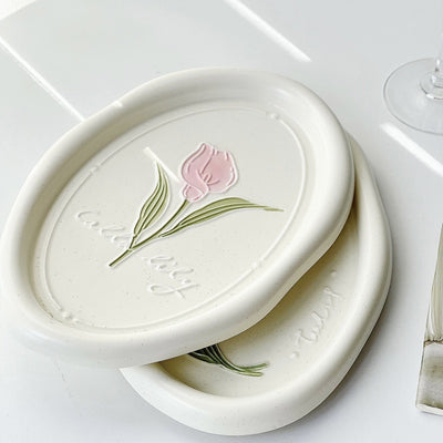 Plato de Cerámica con Relieve Tulipán Calla - Vajilla Francesa - Image 11