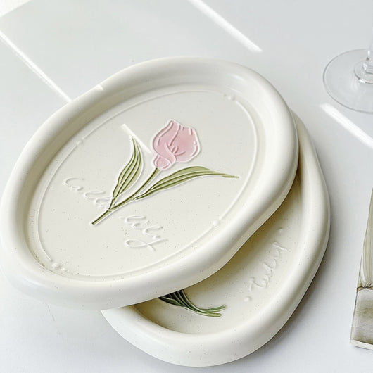 Plato de Cerámica con Relieve Tulipán Calla - Vajilla Francesa - Image 11