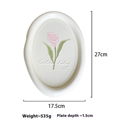 Plato de Cerámica con Relieve Tulipán Calla - Vajilla Francesa - Image 15