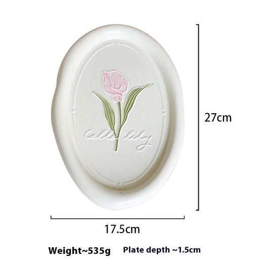Plato de Cerámica con Relieve Tulipán Calla - Vajilla Francesa - Image 15