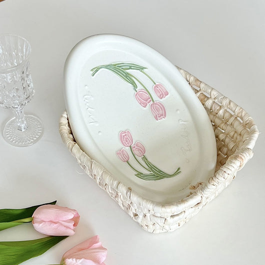 Plato de Cerámica con Relieve Tulipán Calla - Vajilla Francesa - Image 17