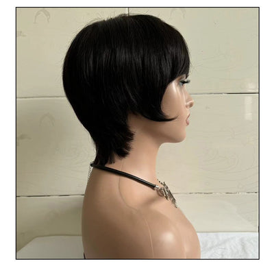 Peluca Corta Recta para Mujer con Cabello Humano Real - Image 16
