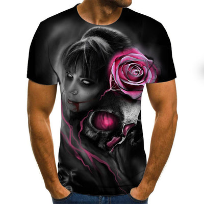 Camisetas Estampadas 3D Calavera Horror - Manga Corta Unisex - Image 10
