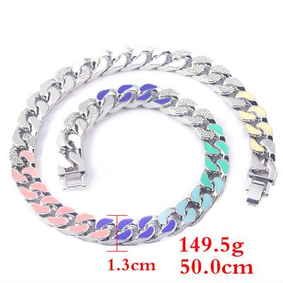 Cadena Cubana de Diamantes Multicolores Rap Hip Hop - Image 15