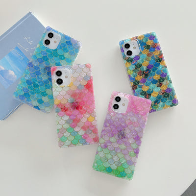 Funda Celular con Patrón Escama de Pez Electrochapada y Borde Recto - Image 15