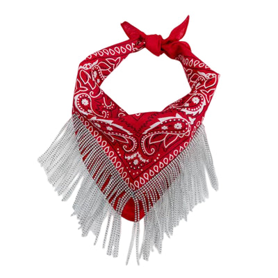 Pañuelo Hip Hop Cuadrado con Cadena de Cristales y Flor de Anacardo - Image 16