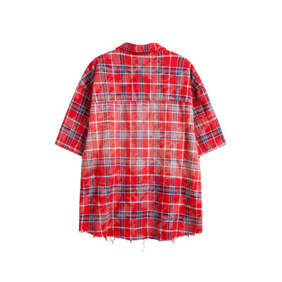 Camisa Hip Hop Cuadros Manga Corta Unisex - Image 15
