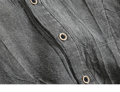 Camisa Holgada de Algodón y Lino Estilo Japonés para Hombre - Image 20
