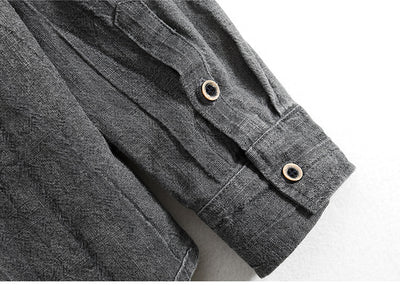 Camisa Holgada de Algodón y Lino Estilo Japonés para Hombre - Image 25