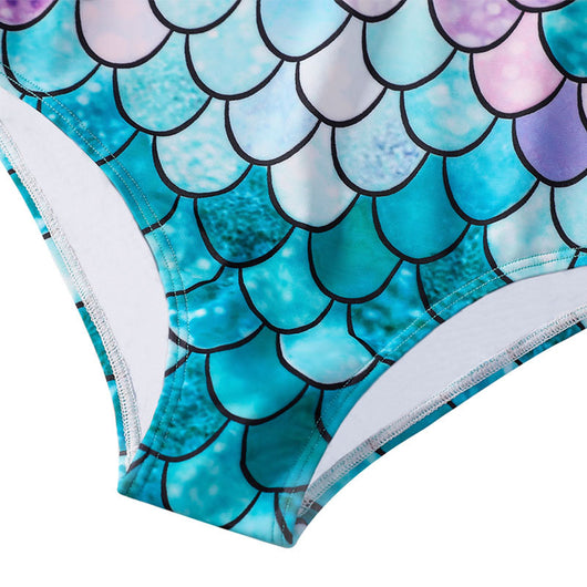Traje de Baño Sirena Infantil de Manga Larga con Escamas - Image 13