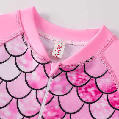 Traje de Baño Sirena Infantil de Manga Larga con Escamas - Image 15