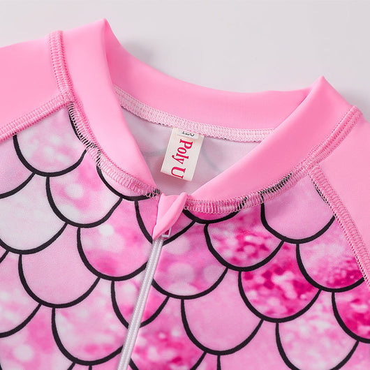 Traje de Baño Sirena Infantil de Manga Larga con Escamas - Image 15