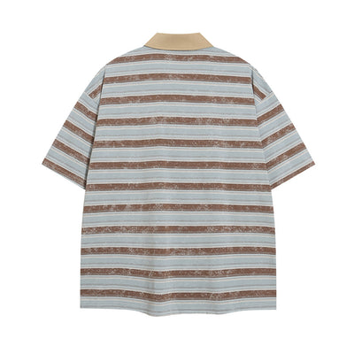 Polo Rayado Casual de Manga Corta para Hombre - Image 25