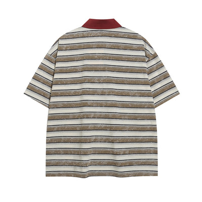 Polo Rayado Casual de Manga Corta para Hombre - Image 28