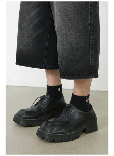 Pantalones Denim Sueltos Grises Estilo Americano Capri - Image 16