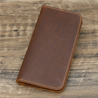 Billetera Larga de Cuero Crazy Horse para Hombre con Portadocumentos - Image 21