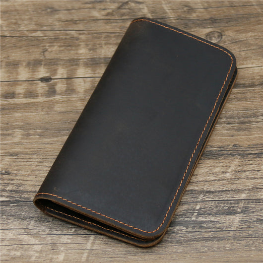 Billetera Larga de Cuero Crazy Horse para Hombre con Portadocumentos - Image 23