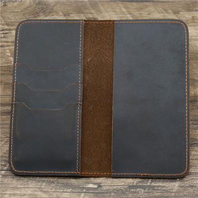 Billetera Larga de Cuero Crazy Horse para Hombre con Portadocumentos - Image 24