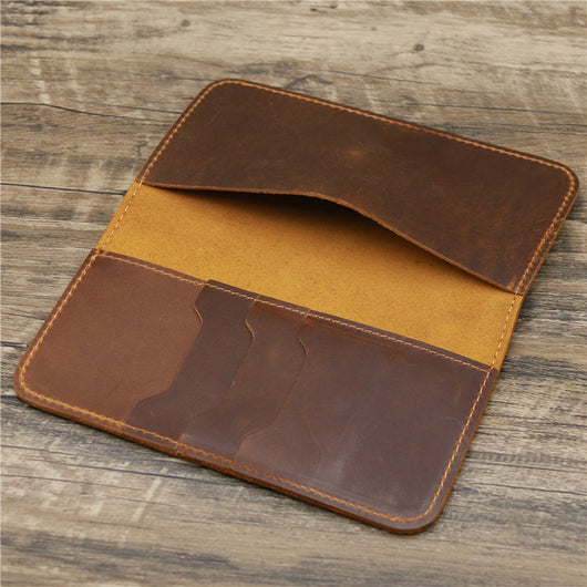 Billetera Larga de Cuero Crazy Horse para Hombre con Portadocumentos - Image 27