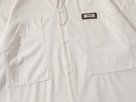 Camisa Suelta de Bolsillos y Color Sólido para Hombre - Image 33