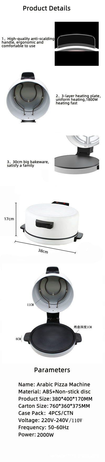 Cortador Multifunción 30cm para Pizza, Carnes y Tostadas - Image 10