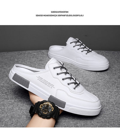 Tenis Casuales para Hombre Cuero Blanco Combinado Estilo Moderno - Image 17