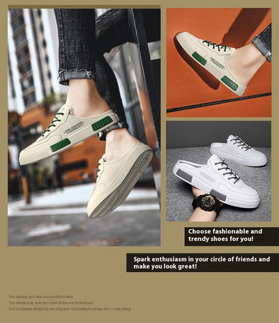 Tenis Casuales para Hombre Cuero Blanco Combinado Estilo Moderno - Image 18