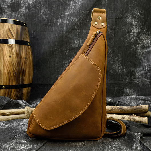 Bolsa de Pecho Cuero Genuino Estilo Retro para Hombre - Image 13