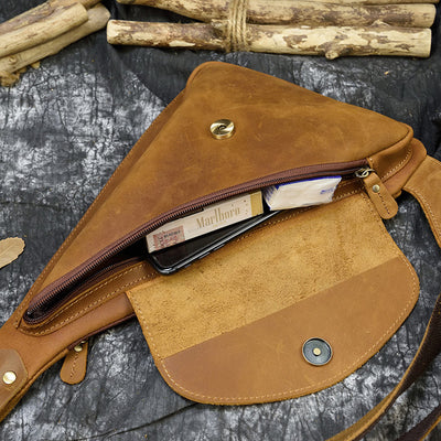 Bolsa de Pecho Cuero Genuino Estilo Retro para Hombre - Image 16