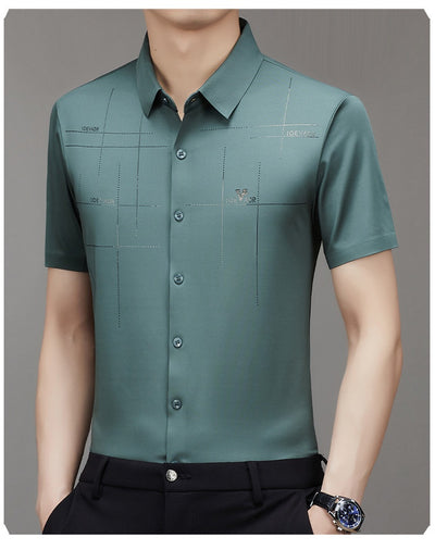 Camisa Ejecutiva de Manga Corta sin Costuras - Comodidad Profesional - Image 27