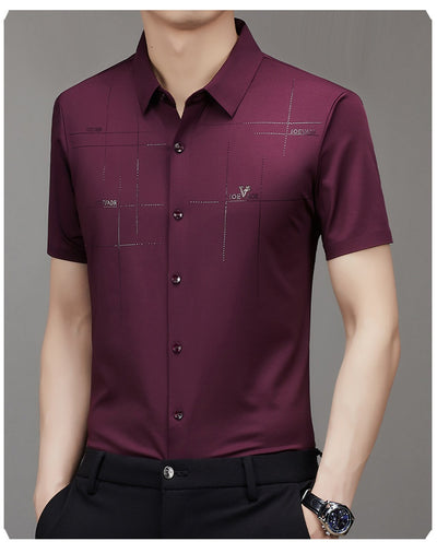 Camisa Ejecutiva de Manga Corta sin Costuras - Comodidad Profesional - Image 29