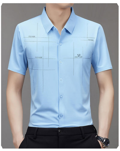 Camisa Ejecutiva de Manga Corta sin Costuras - Comodidad Profesional - Image 31