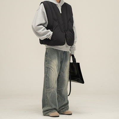 Jeans Rectos Hombre Diseño Deconstruido Niche - Image 9