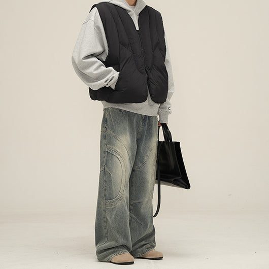 Jeans Rectos Hombre Diseño Deconstruido Niche - Image 9