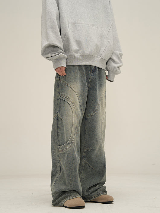 Jeans Rectos Hombre Diseño Deconstruido Niche - Image 12