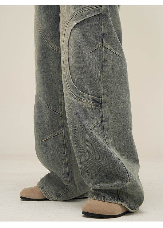 Jeans Rectos Hombre Diseño Deconstruido Niche - Image 13
