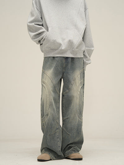 Jeans Rectos Hombre Diseño Deconstruido Niche - Image 14