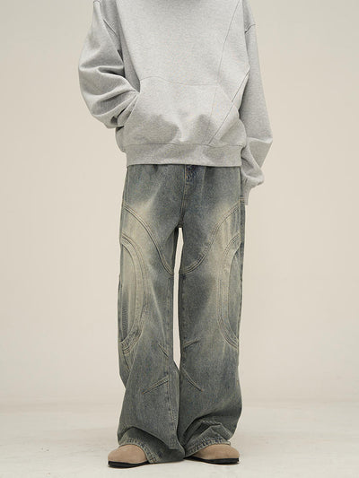 Jeans Rectos Hombre Diseño Deconstruido Niche - Image 15
