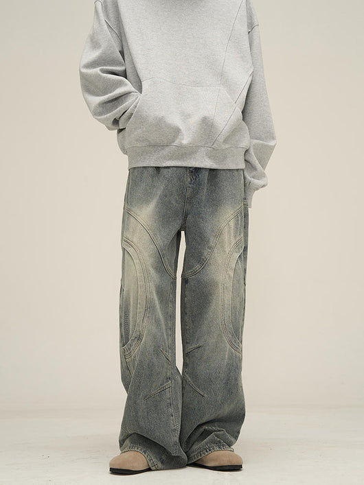Jeans Rectos Hombre Diseño Deconstruido Niche - Image 15